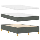 vidaXL Boxrugós ágy párnával Sötétszürke 200 x 120 cm szövet