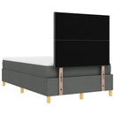 vidaXL Boxrugós ágy párnával Sötétszürke 200 x 120 cm szövet