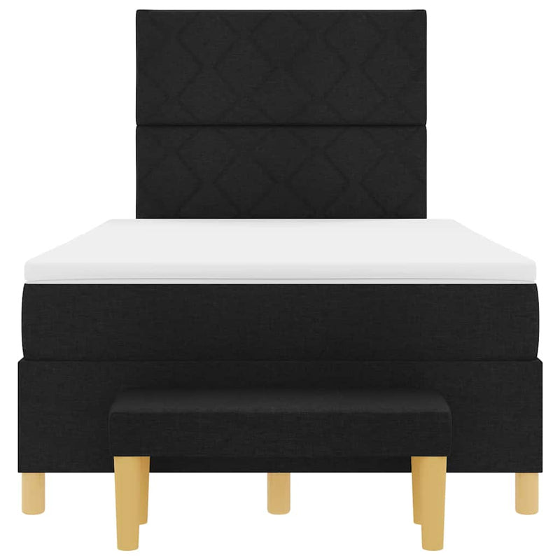 vidaXL Boxrugós ágy matracmal fejtámlával Fekete 120 x 200 cm szövet