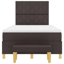 vidaXL Boxrugós ágy matracmal sötétbarna 120 x 200 cm szövet