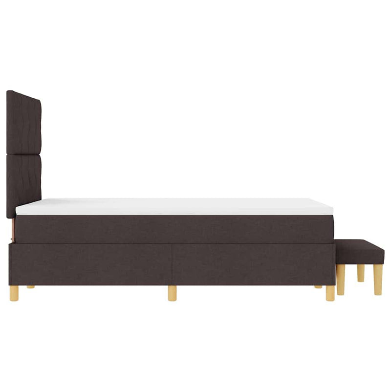 vidaXL Boxrugós ágy matracmal sötétbarna 120 x 200 cm szövet