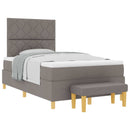 vidaXL Boxrugós ágy fejtámlával Tópszínű 200 x 120 cm szövet