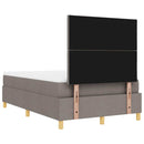 vidaXL Boxrugós ágy matracmal fejtámlával Tópszínű 120 x 200 cm szövet