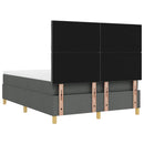 vidaXL Boxrugós ágy fejtámlával Sötétszürke 190 x 140 cm szövet