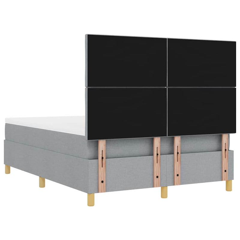 vidaXL Boxrugós ágy matracmal Világosszürke 140 x 200 cm szövet