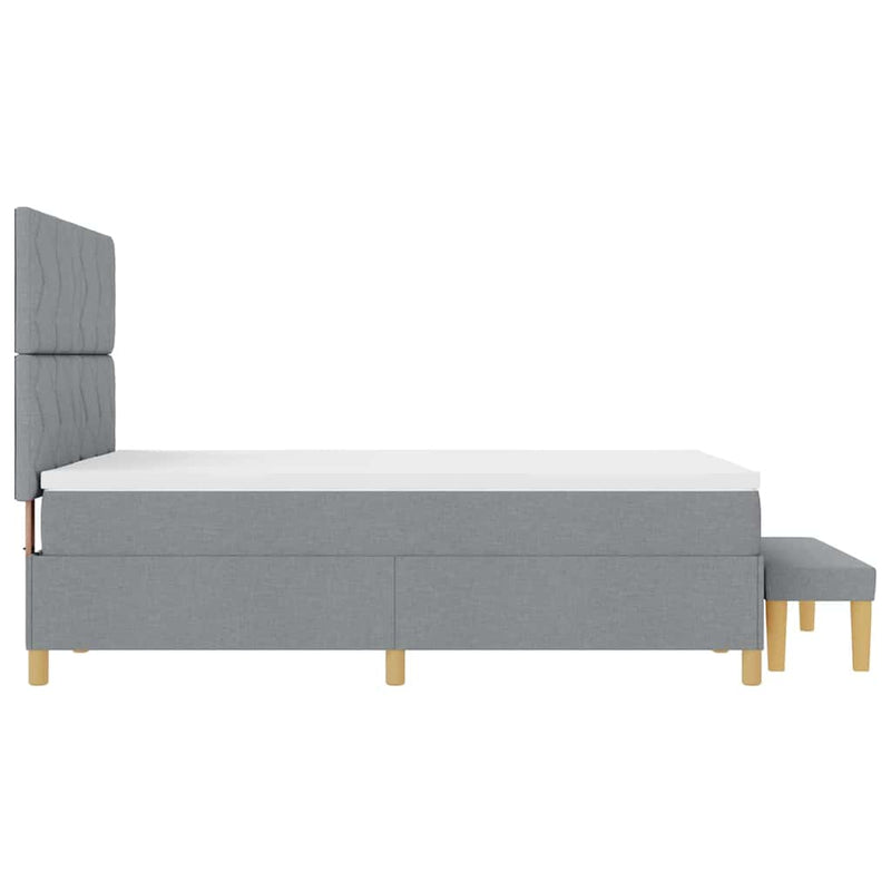 vidaXL Boxrugós ágy matracmal Világosszürke 140 x 200 cm szövet