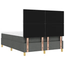 vidaXL Boxrugós ágy matracmal Sötétszürke 140 x 200 cm szövet