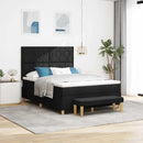 vidaXL Boxrugós ágy párnával fejtámlával Fekete 200 x 140 cm szövet
