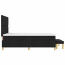 vidaXL Boxrugós ágy párnával fejtámlával Fekete 200 x 140 cm szövet