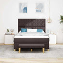 vidaXL Boxrugós ágy fejtámlával sötétbarna 200 x 140 cm szövet
