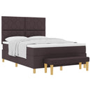 vidaXL Boxrugós ágy fejtámlával sötétbarna 200 x 140 cm szövet
