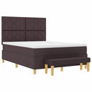 vidaXL Boxrugós ágy fejtámlával sötétbarna 200 x 140 cm szövet