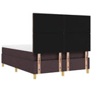 vidaXL Boxrugós ágy fejtámlával sötétbarna 200 x 140 cm szövet