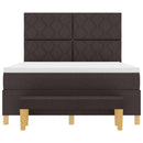 vidaXL Boxrugós ágy fejtámlával sötétbarna 200 x 140 cm szövet