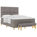 vidaXL Boxrugós ágy párnával fejtámlával Tópszínű 200 x 140 cm szövet