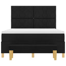 vidaXL Boxrugós ágy párnával fejtámlával Fekete 200 x 160 cm szövet