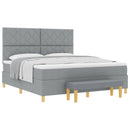 vidaXL Boxrugós ágy fejtámlával Világosszürke 200 x 180 cm szövet