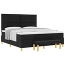 vidaXL Boxrugós ágy fejtámlával Fekete 200 x 180 cm szövet