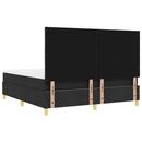 vidaXL Boxrugós ágy fejtámlával Fekete 200 x 180 cm szövet