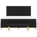vidaXL Boxrugós ágy fejtámlával Fekete 200 x 180 cm szövet