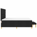 vidaXL Boxrugós ágy fejtámlával Fekete 200 x 180 cm szövet