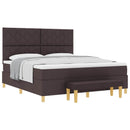 vidaXL Boxrugós ágy fejtámlával Sötét Barna 200 x 180 cm szövet