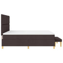 vidaXL Boxrugós ágy fejtámlával Sötét Barna 200 x 180 cm szövet