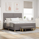 vidaXL Boxrugós ágy fejtámlával Tópszínű 180 x 200 cm szövet