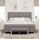 vidaXL Boxrugós ágy fejtámlával Tópszínű 180 x 200 cm szövet