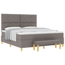 vidaXL Boxrugós ágy fejtámlával Tópszínű 180 x 200 cm szövet