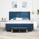 vidaXL Boxrugós ágy fejtámlával Kék 200 x 180 cm szövet