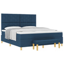 vidaXL Boxrugós ágy fejtámlával Kék 200 x 180 cm szövet