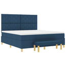 vidaXL Boxrugós ágy fejtámlával Kék 200 x 180 cm szövet