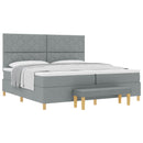 vidaXL Boxrugós ágy matracmal Világosszürke 200 x 200 cm szövet