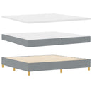 vidaXL Boxrugós ágy matracmal Világosszürke 200 x 200 cm szövet