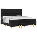 vidaXL Boxrugós ágy matracmal fejtámlával Fekete 200 x 200 cm szövet
