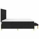 vidaXL Boxrugós ágy matracmal fejtámlával Fekete 200 x 200 cm szövet