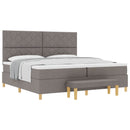 vidaXL Boxrugós ágy párnával fejtámlával Tópszínű 200 x 200 cm szövet