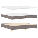 vidaXL Boxrugós ágy párnával fejtámlával Tópszínű 200 x 200 cm szövet