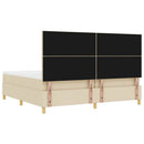 vidaXL Boxrugós ágy fejtámlával Krém 200 x 200 cm szövet