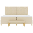 vidaXL Boxrugós ágy fejtámlával Krém 200 x 200 cm szövet