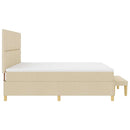 vidaXL Boxrugós ágy fejtámlával Krém 200 x 200 cm szövet