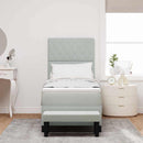 vidaXL Boxrugós ágy matracmal Világosszürke 80 x 200 cm Bársony