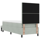 vidaXL Boxrugós ágy párnával Világosszürke 200 x 80 cm Bársony