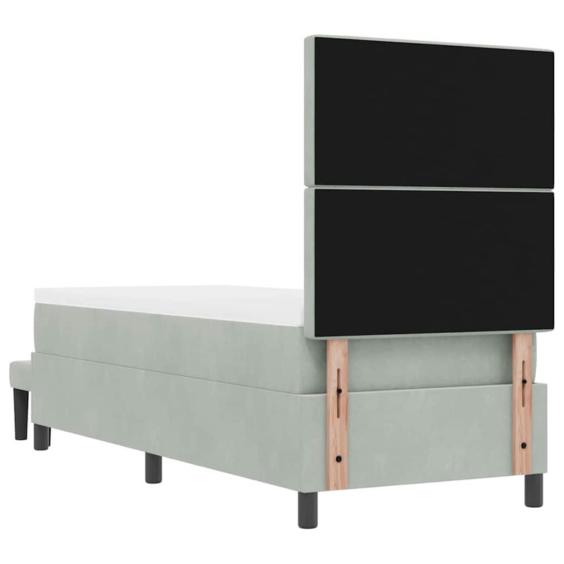vidaXL Boxrugós ágy matracmal Világosszürke 80 x 200 cm Bársony