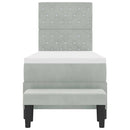 vidaXL Boxrugós ágy párnával Világosszürke 200 x 80 cm Bársony