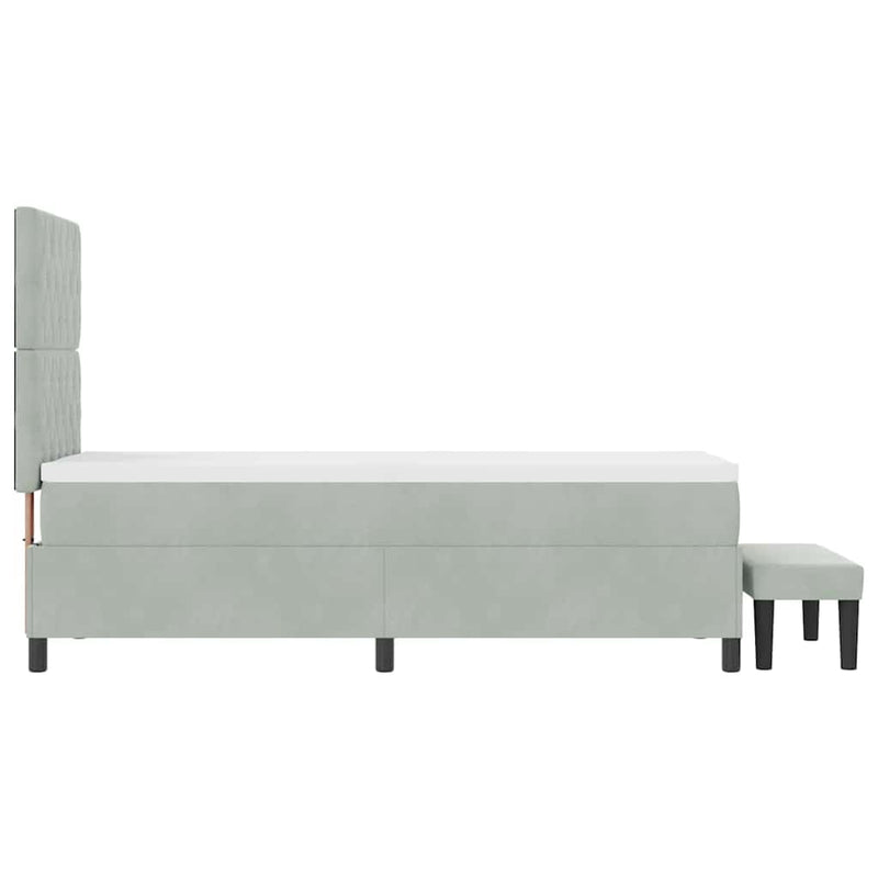 vidaXL Boxrugós ágy matracmal Világosszürke 80 x 200 cm Bársony