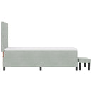 vidaXL Boxrugós ágy párnával Világosszürke 200 x 80 cm Bársony