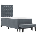 vidaXL Boxrugós ágy fejtámlával Sötétszürke 200 x 80 cm Bársony