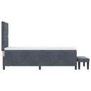 vidaXL Boxrugós ágy fejtámlával Sötétszürke 200 x 80 cm Bársony